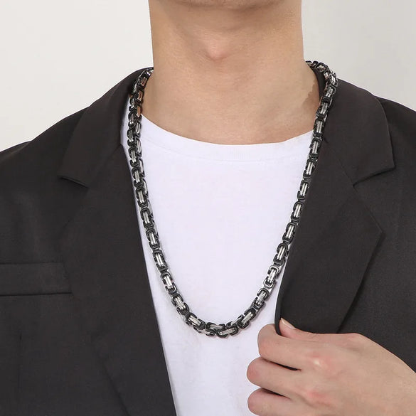 Rock Cool Style Color Block Solid Color Stainless Steel 18K Gold Plated Unisex Necklace