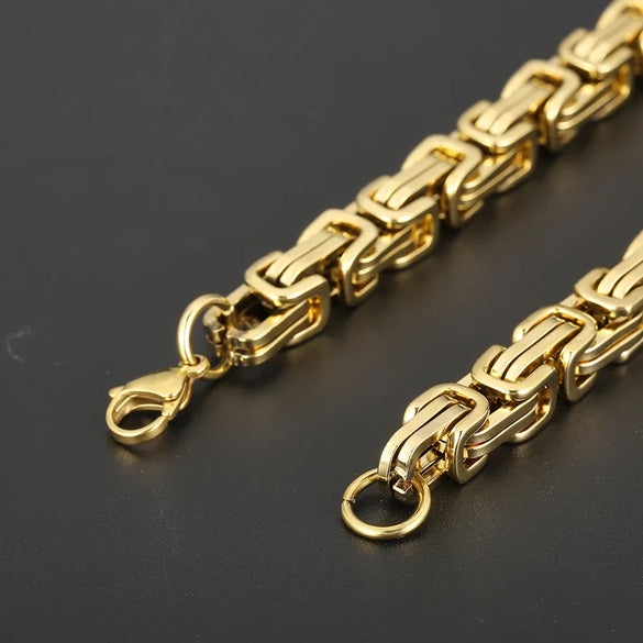 Rock Cool Style Color Block Solid Color Stainless Steel 18K Gold Plated Unisex Necklace