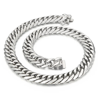 Rock Punk Geometric Titanium Steel Men'S Bracelets Necklace