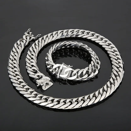 Rock Punk Geometric Titanium Steel Men'S Bracelets Necklace