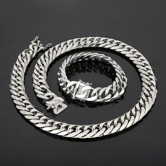 Rock Punk Geometric Titanium Steel Men'S Bracelets Necklace