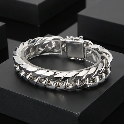 Rock Punk Geometric Titanium Steel Men'S Bracelets Necklace