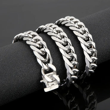 Rock Punk Geometric Titanium Steel Men'S Bracelets Necklace