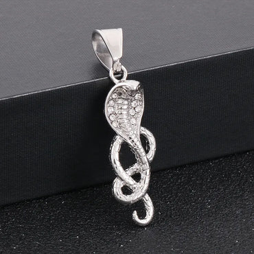 1 Piece Stainless Steel Rhinestones 18K Gold Plated Snake