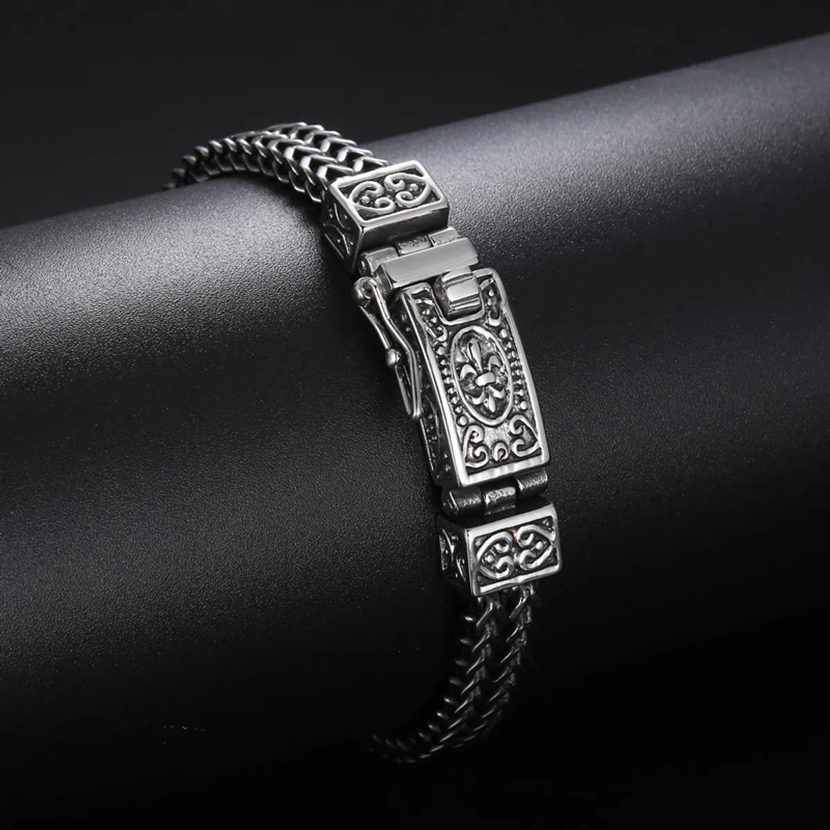 Rock Punk Solid Color Stainless Steel Men'S Bracelets