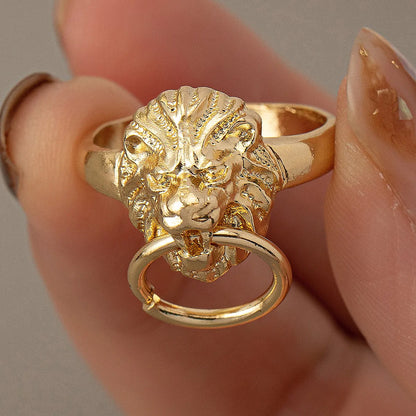 Rock Punk Streetwear Lion Alloy Wholesale Rings