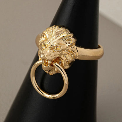 Rock Punk Streetwear Lion Alloy Wholesale Rings