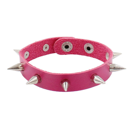 Rock Solid Color Ccb Pu Leather  Unisex Wristband