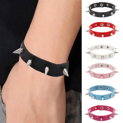 Rock Solid Color Ccb Pu Leather  Unisex Wristband