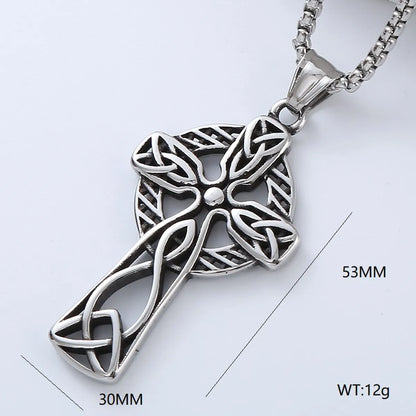 Rock Streetwear Cross Stainless Steel Men'S Pendant Necklace