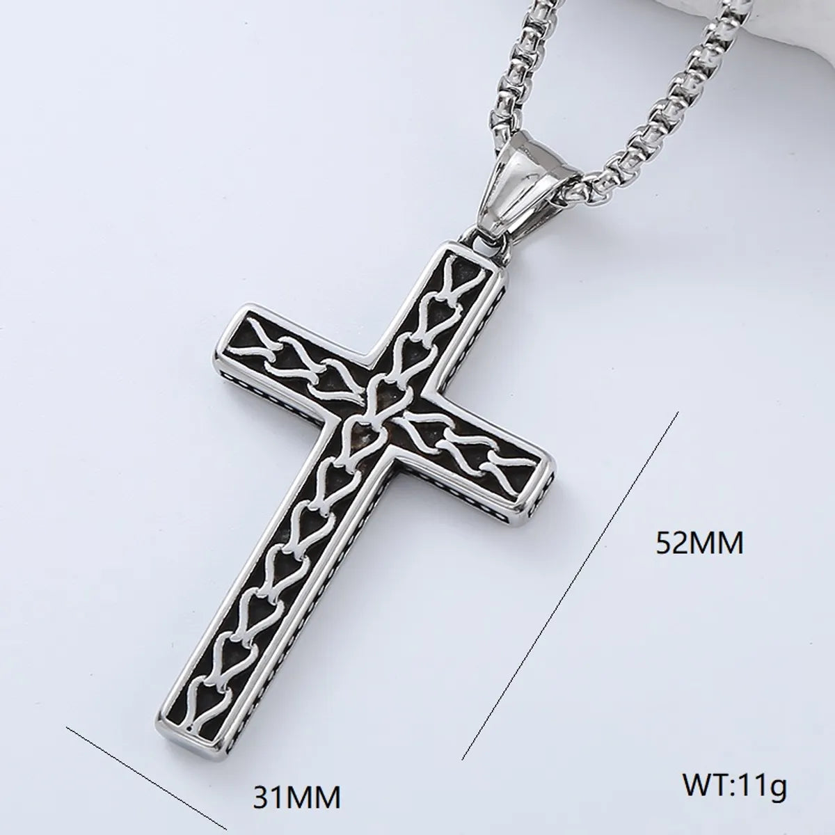 Rock Streetwear Cross Stainless Steel Men'S Pendant Necklace