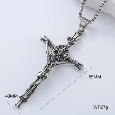 Rock Streetwear Cross Stainless Steel Men'S Pendant Necklace