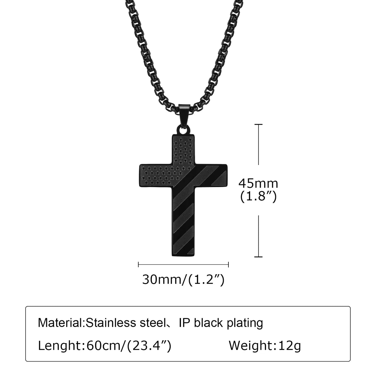 Rock Streetwear Cross Stainless Steel Men'S Pendant Necklace