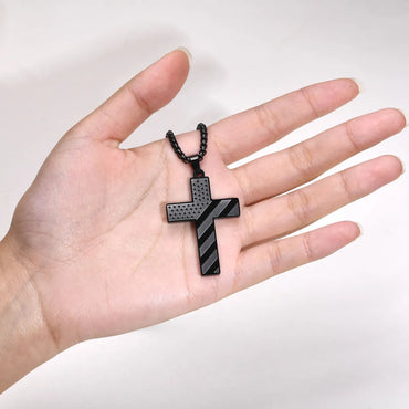 Rock Streetwear Cross Stainless Steel Men'S Pendant Necklace