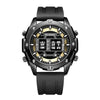 Roller Sports Watch Men's Fashion Waterproof Quartz Watch Alloy Case Silicone Strap Round Dial