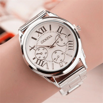 Roman Scale Quartz Steel Band Watch