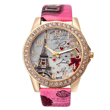 Romantic Eiffel Tower Buckle Quartz Women'S Watches