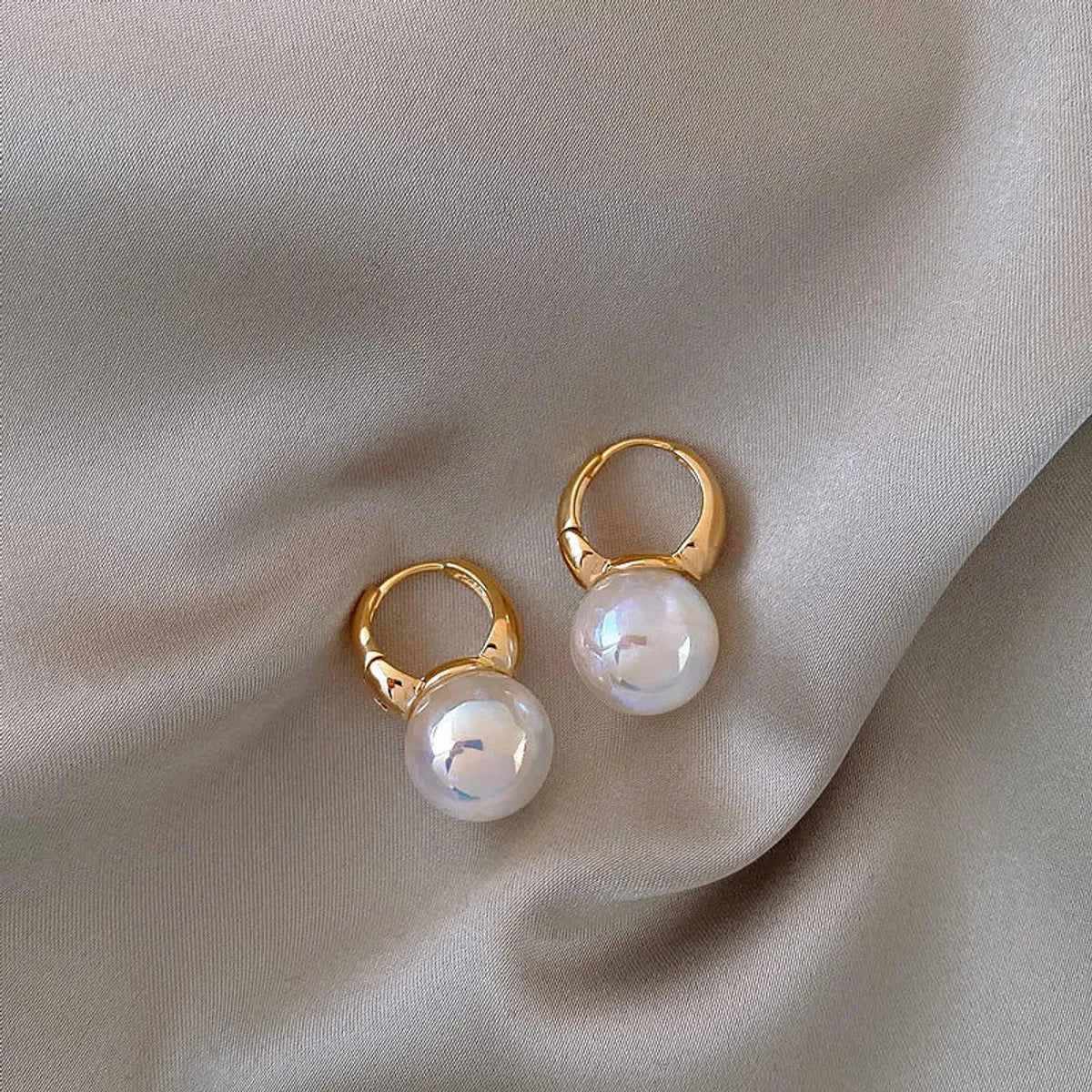 Romantic Geometric Resin Plating Artificial Pearls Earrings