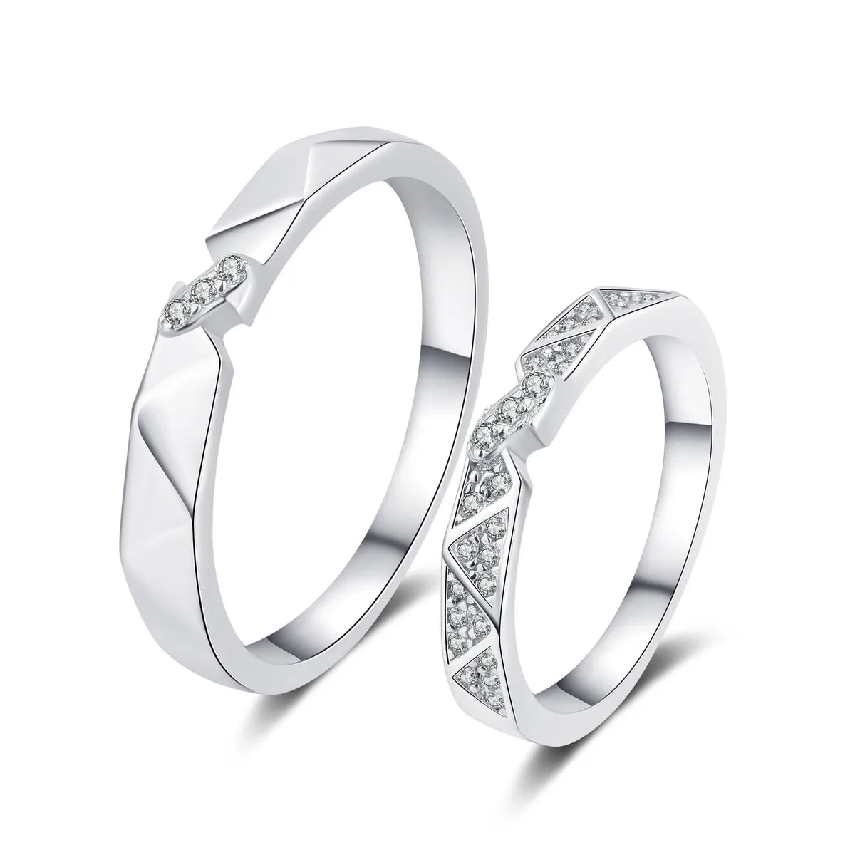 Romantic Geometric Sterling Silver Moissanite Rings In Bulk