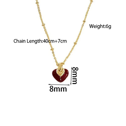 Romantic Heart Shape Alloy Plating Gold Plated Women's Pendant Necklace