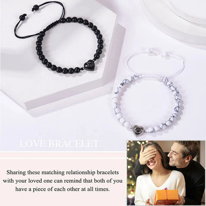 Romantic Heart Shape Natural Stone Drawstring Bracelets In Bulk