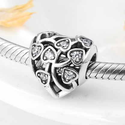 Romantic Heart Shape Sterling Silver Inlay Zircon Jewelry Accessories