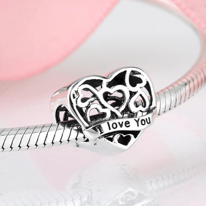 Romantic Heart Shape Sterling Silver Inlay Zircon Jewelry Accessories