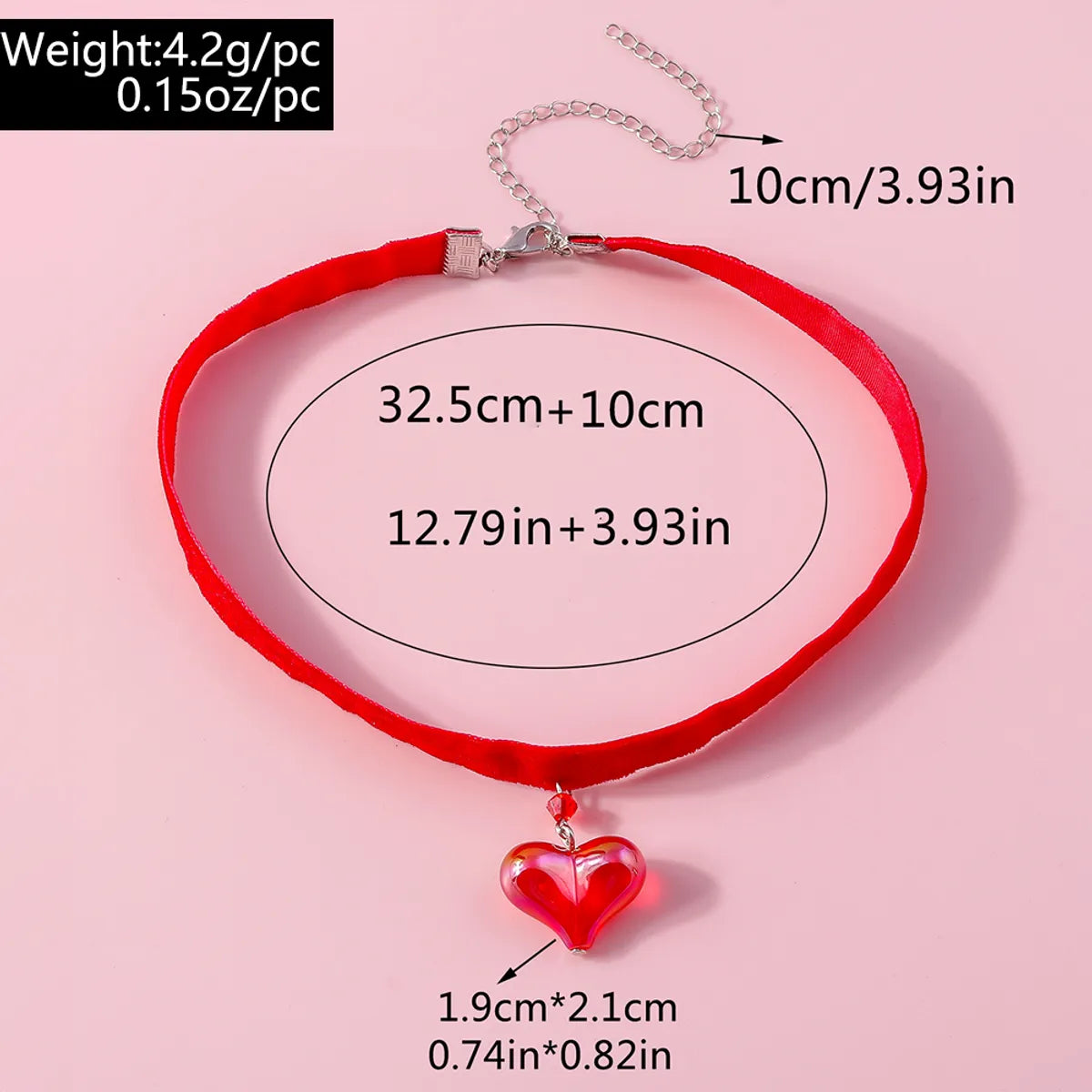 Romantic Heart Shape Velvet Synthetic Resin Valentine's Day Women's Choker