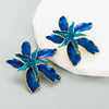 Romantic Petal Alloy Enamel Gold Plated Women'S Earrings 1 Pair