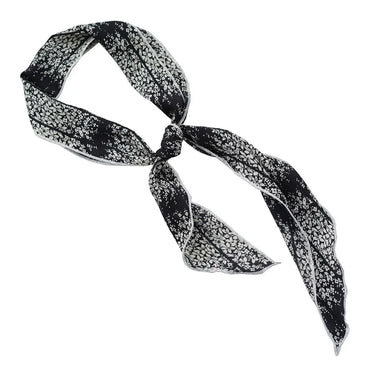 Romantic Print Narrow Long Silk Scarf Hair Tie