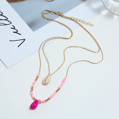 Romantic Shiny Geometric Gold Plated Alloy Wholesale Necklace