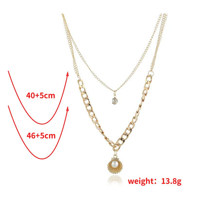 Romantic Shiny Geometric Gold Plated Alloy Wholesale Necklace