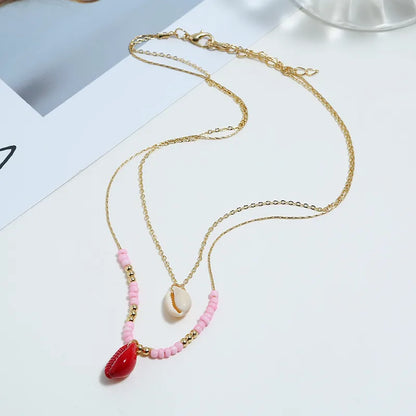 Romantic Shiny Geometric Gold Plated Alloy Wholesale Necklace