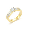 Wholesale Jewelry Romantic Shiny Round Titanium Steel Zircon 18K Gold Plated Polishing Plating Inlay Rings