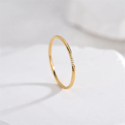 Wholesale Jewelry Romantic Simple Style Circle Titanium Steel Rhinestones 18K Gold Plated Polishing Plating Inlay Rings