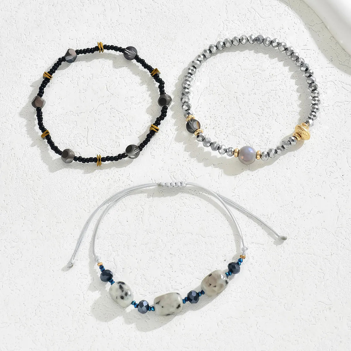 Romantic Simple Style Commute Irregular Arylic Glass Stone Wholesale Bracelets