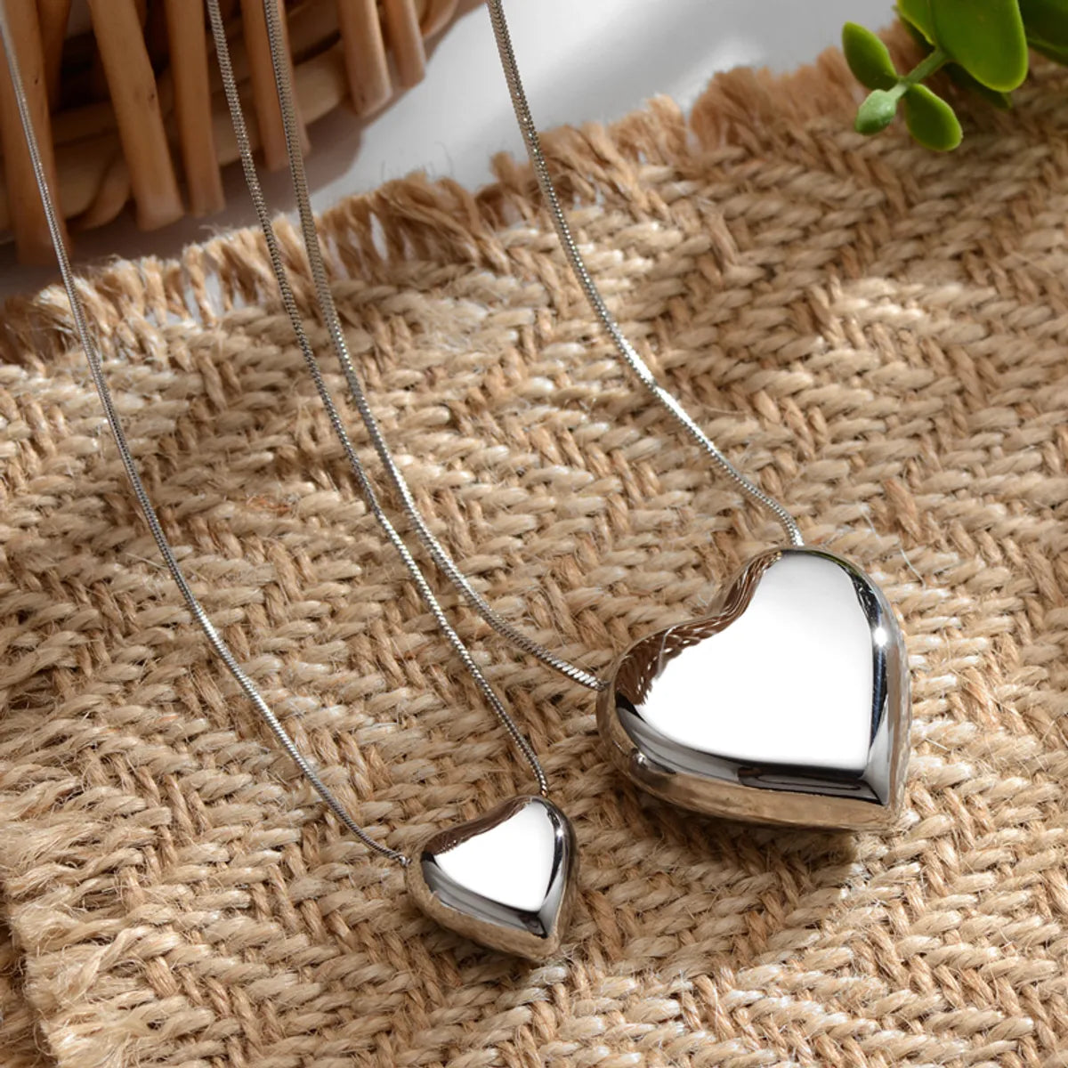 Romantic Simple Style Heart Shape Titanium Steel Plating Pendant Necklace