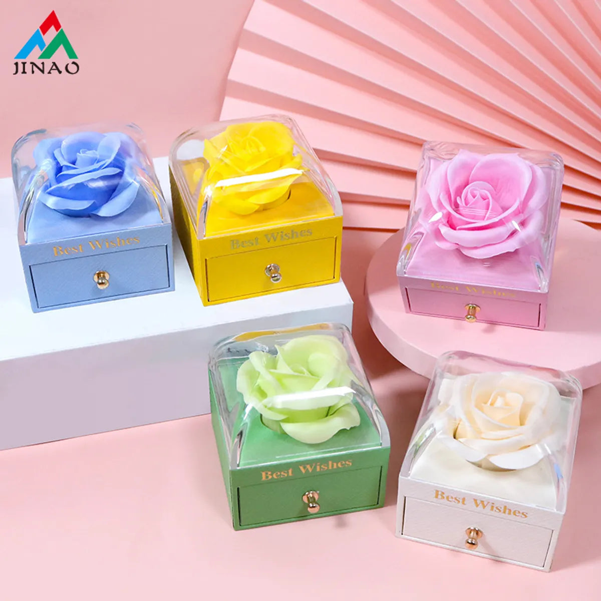 Romantic Simple Style Letter Flower Paper Jewelry Boxes