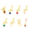 Romantic Simple Style Pentagram Bear Heart Shape Copper Plating Inlay Zircon 18k Gold Plated Charms