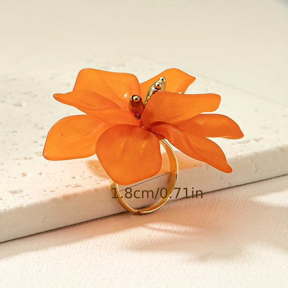 Romantic Sweet Pastoral Flower Arylic Women'S Rings