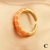Romantic Sweet Twist Copper Enamel Plating 18k Gold Plated Open Rings