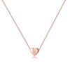 Rose Gold Copper Heart Letter Pendant Necklace Minimalist Electroplated Alphabet Necklace With Regular Chain For Women