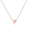 Rose Gold Copper Heart Letter Pendant Necklace Minimalist Electroplated Alphabet Necklace With Regular Chain For Women