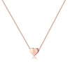 Rose Gold Copper Heart Letter Pendant Necklace Minimalist Electroplated Alphabet Necklace With Regular Chain For Women