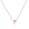 Rose Gold Copper Heart Letter Pendant Necklace Minimalist Electroplated Alphabet Necklace With Regular Chain For Women