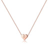 Rose Gold Copper Heart Letter Pendant Necklace Minimalist Electroplated Alphabet Necklace With Regular Chain For Women