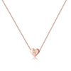Rose Gold Copper Heart Letter Pendant Necklace Minimalist Electroplated Alphabet Necklace With Regular Chain For Women