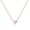 Rose Gold Copper Heart Letter Pendant Necklace Minimalist Electroplated Alphabet Necklace With Regular Chain For Women