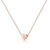 Rose Gold Copper Heart Letter Pendant Necklace Minimalist Electroplated Alphabet Necklace With Regular Chain For Women
