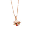 Rose Gold Copper Swan Pendant Necklace With Zircon Inlay Animal Design O Chain Clavicle Necklace For Women